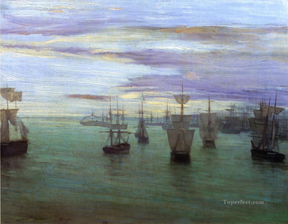 Crepuscule in Flesh Colour and Green Valparaiso James Abbott McNeill Whistler Oil Paintings